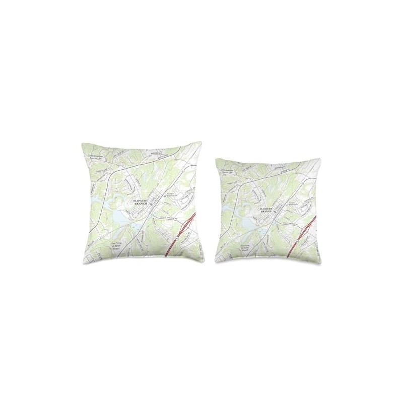Flowery Branch GA Map (2017) Throw Pillow