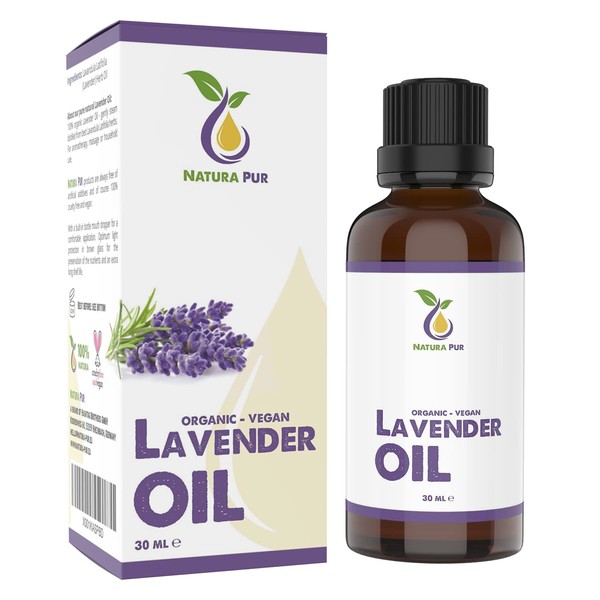 Lavendelöl BIO 30ml - 100% naturreines Lavendelöl Ätherisches Öl, vegan - Lavender Oil (Lavandula Latifolia) für guten Schlaf oder Duftlampe - Aroma Diffuser Öl