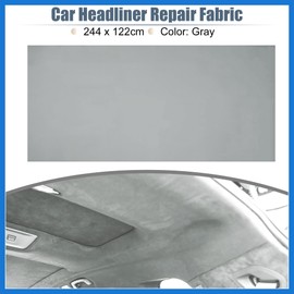 VekAuto Breathable Mesh Fabric 96" Length x 48" Width Foam Backed for Car Truck RV SUV Interior Trim Protect Aging Broken Faded DIY Repair Replacement Gray Auto Accessories