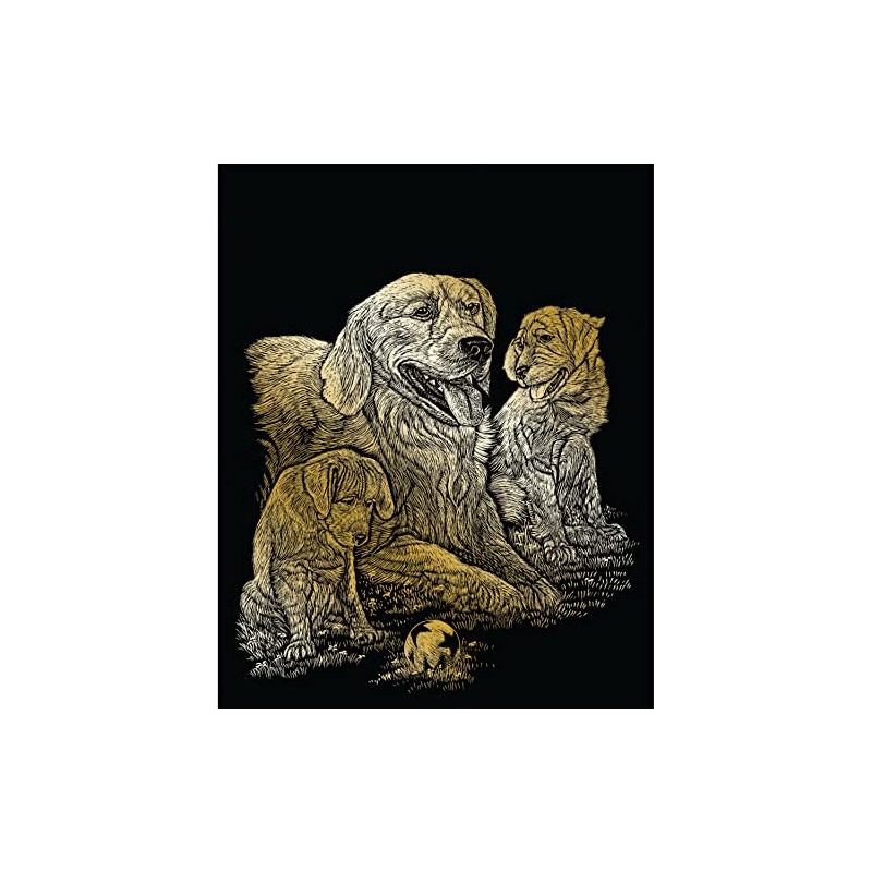 Royal & Langnickel Golden Retriever Gold Scratch Pictures for Children
