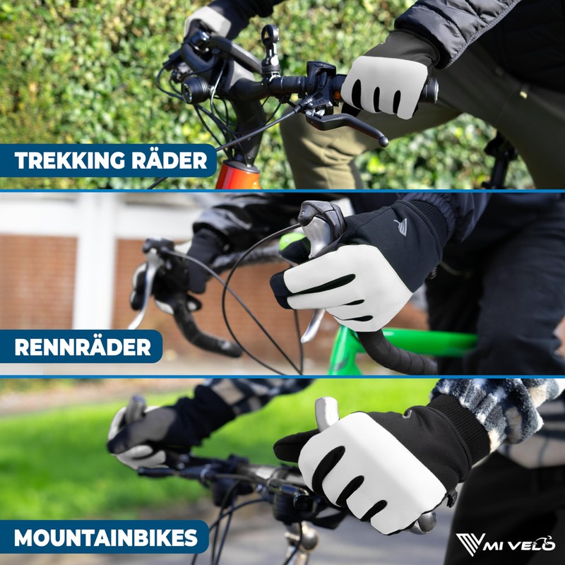 MIVELO Cycling Gloves with Thermal Fleece, Waterproof & Windproof Gloves,