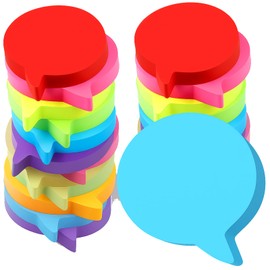 Leinuosen 24 Packs Valentine's Day Cute Sticky Notes 3 Inch, 100 Sheets/pad, Bright Colors Self-Stick Pads Multiple Colors Sticky Notes Gifts for Office Supply(Bubble Shaped)