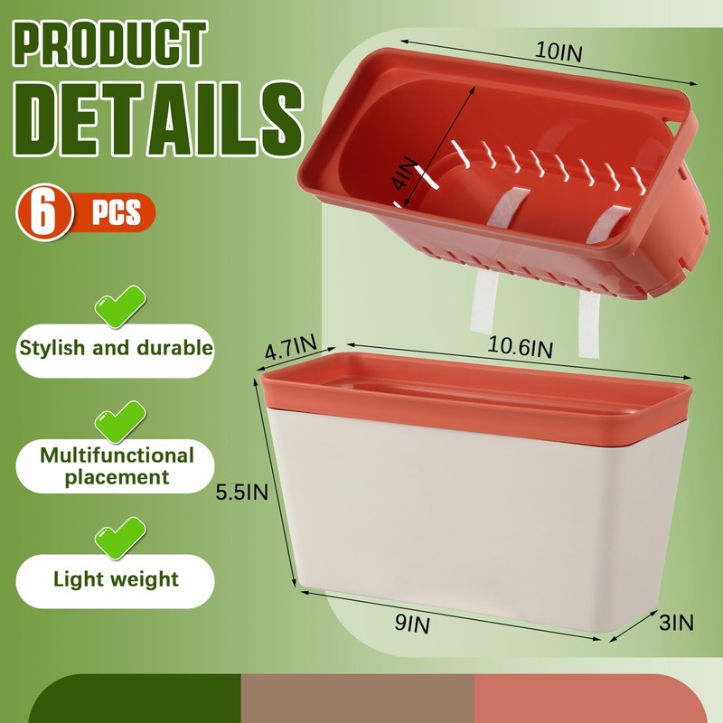 SiliFine 6 Set Window Herb Planter Box Self Watering Plant