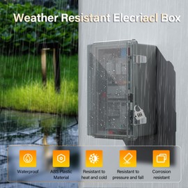 BSEED Waterproof Electrical Junction Box, Outdoor Enclosure with Hinged Cover, Mounting Plate & Wall Brackets - Lockable ABS Plastic Box for Router, Switch, Electrical Project(Clear, 16.1"×12.2"×7.1")
