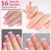 Nude Stick on Nails French Tip - 32Pcs Medium Square