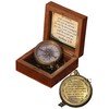 Be Strong and Courageous Engraved Compass with Wooden Box, Christian