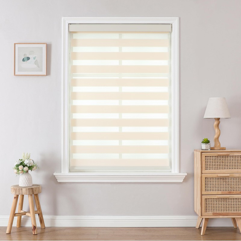 Joydeco Cordless Zebra Blinds for Windows, Dual Layer Light Control