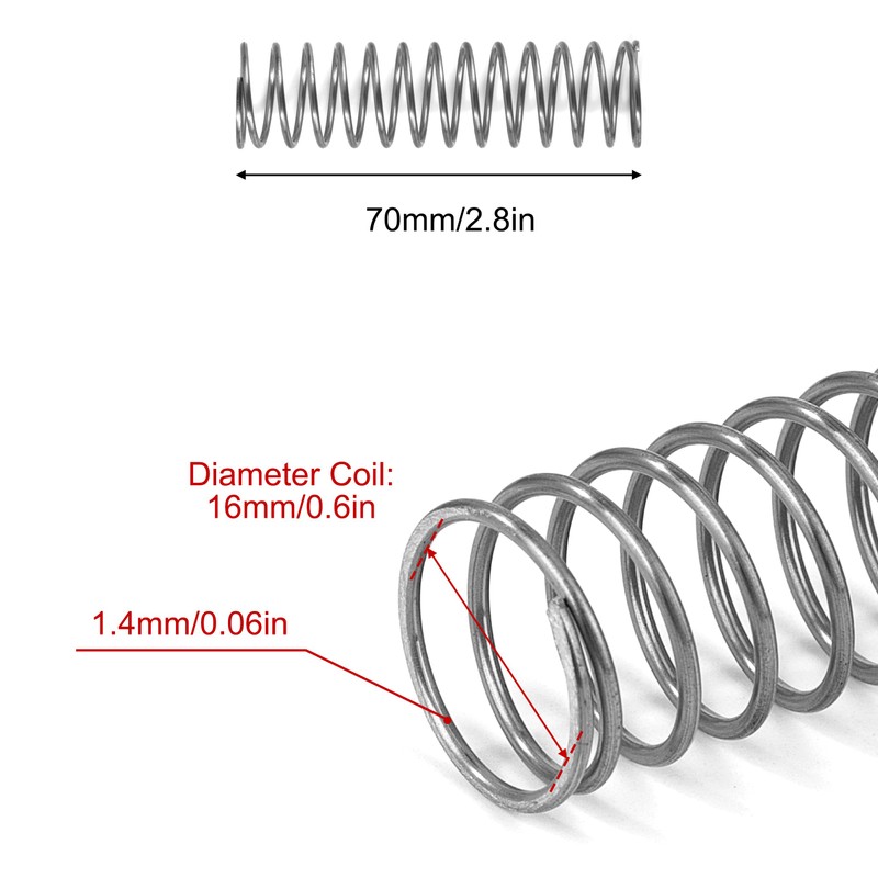 GUNGY Compression Spring Stainless Steel Spring Compression Springs 70 mm