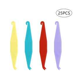 Orthodontic Elastic Disposable Plastic Braces for Braces Orthodontic Elastic Placer for Tooth Rubber Band Remover Elastic Placer Clamp Retriever Tools 25 Pieces