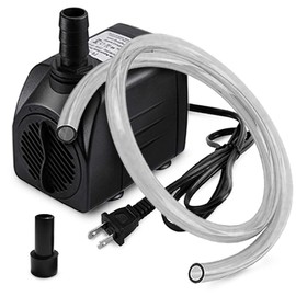 PULACO 160GPH Small Fountain Pump, Ultra Quiet Submersible Water Pump (600L/H, 10Watt) with 3.3 ft Tubing for Aquariums, Pond Fountain, Water Feature, Indoor Fountains