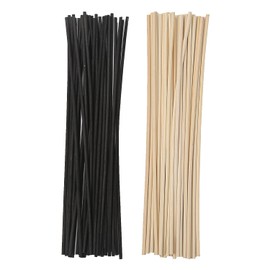 25pcs Black and 25pcs White Rattan Reed Diffuser Sticks Replacement Rattan Reed Diffuser Refill Sticks (White+Black)