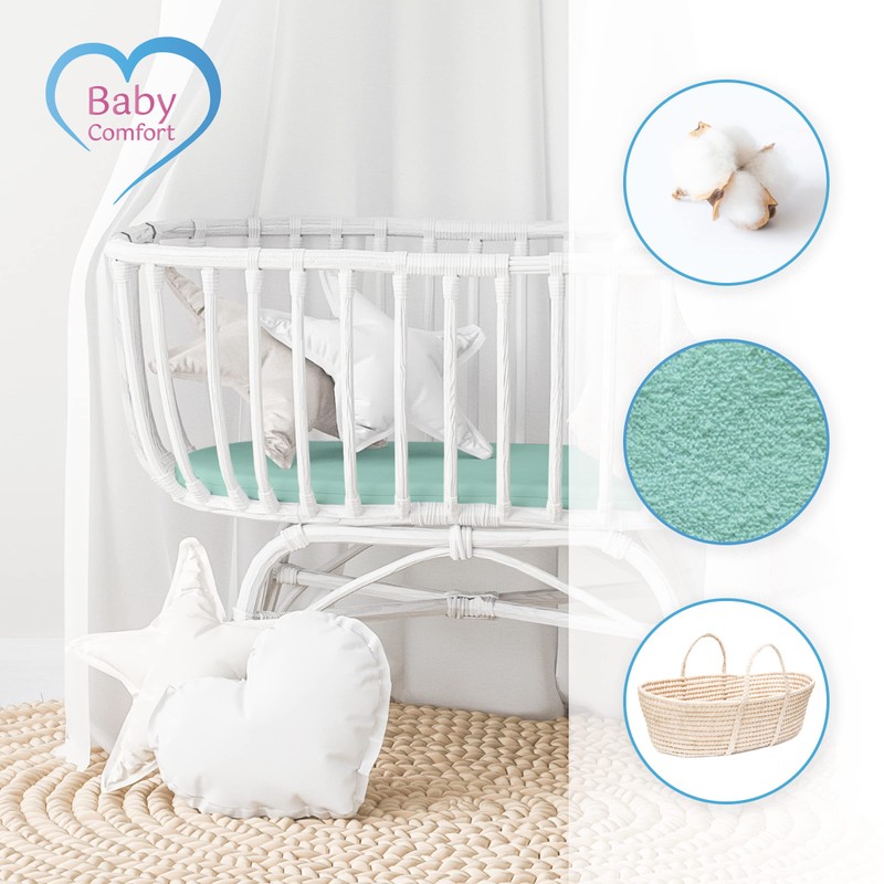Moses Basket Terry Fitted Sheet/Baby Oval Shape Sheet (Tiffany)