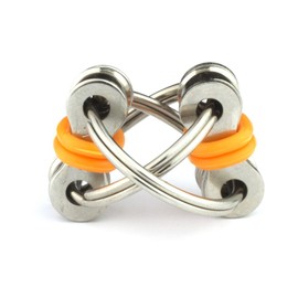 Tom's Fidgets Original Flippy Chain Fidget Toy - Perfect for ADHD, Anxiety, and Autism - Bike Chain Fidget Stress Reducer for Adults and Kids (1, Orange)
