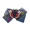 Paint Splash Denim Bow Hair Clip (Butterfly Red/Black)