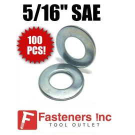 Brighton Best (Qty 100) 5/16" SAE Flat Washers Zinc Plated Low Carbon / Grade 2