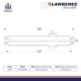 Door Closer Dark Bronze for Commercial Heavy Use Doors Backcheck Delayed Action Latch Speed 1-6 Power Adjustable LH816 ANSI/BHMA Grade 1 Door Closer 1000 Openings per Day