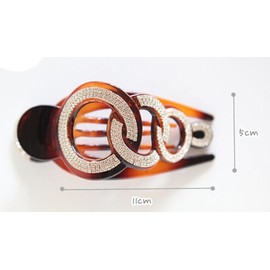 1PC Elegant Style Womens Hair Accessories Fancy Rhinestones Claw Clip Jaw Clips for Thick Hair (Brown)