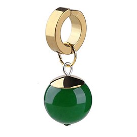 Anime Super Black GK Time 925 Sterling Silver Finger Ring Earring (Single Green)