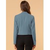 Allegra K Women's Collarless Work Office Business Casual Cropped Blazer