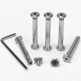 KINDPMA 35 Sets M4 x 35 mm Connection Screw Furniture Screws Sleeve Screws Furniture Connector Cabinet Connector Hexagon Socket Stainless Steel Flat Head Screws Sleeve Nut for Cabinets, Wooden Board,