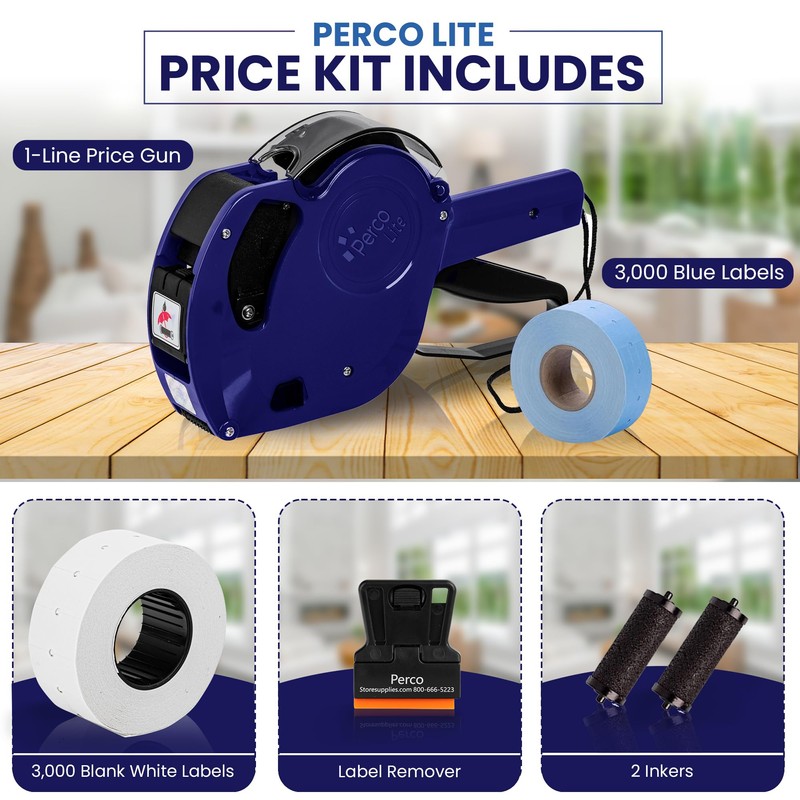Perco Lite 1 Line Price Gun with Labels Kit -
