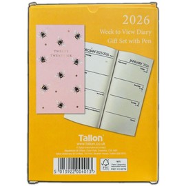 PaulStore 2026 Slim Week To View Diary Gift Box Slim Diary & Pen Gift Set, WTV: Honey Bees