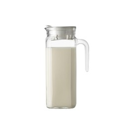 Borgonovo Jarra de Agua Igloo - Cristal, 1,2 L, Cuadrada, Resistente a Calor y Frío (Blanco) - Diámetro 9 cm, Altura 23 cm