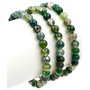 Taddart Minerals Moss Agate Bracelet, Green 18 cm, Handmade with