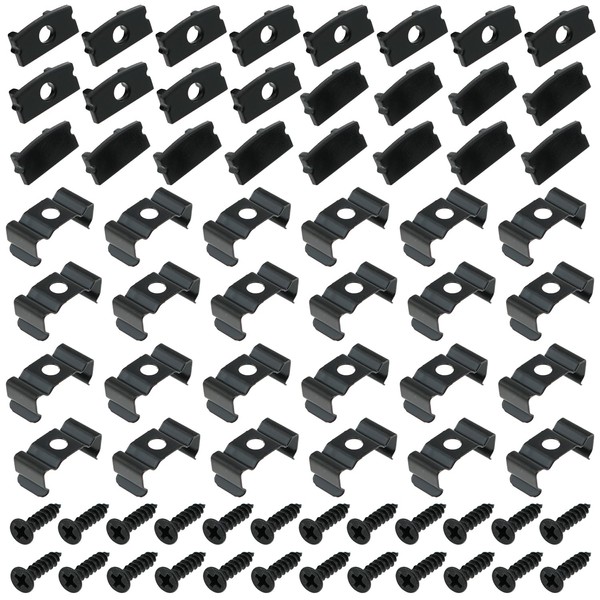 LUORNG 24 Sets Black U Shaped Light Bar Mounting Clip