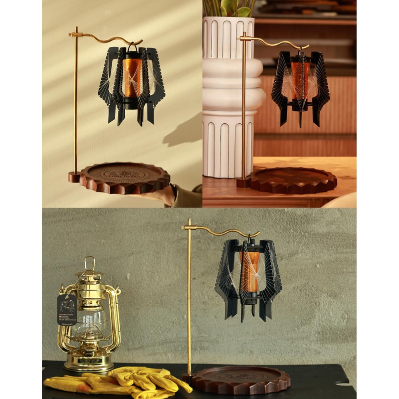 CAMPGEEKS Lantern Stand, Tabletop, Brass Hook, Lantern Hanger Base, Removable