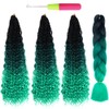 Bohemian Boho Box Braids Chrochet Hair With Curly Ends Synthetic