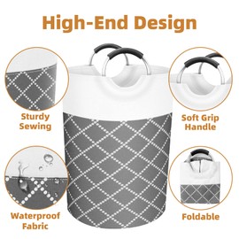 VOSGO Laundry Basket, 2-Pack 82L Waterproof Laundry Hamper, Collapsible Laundry Bag with Comfortable Handle, Large Capacity Storage for College Dorm, Family, Toys, Grey