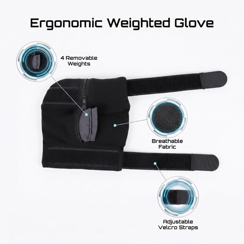 Weighted Gloves, Adjustable Weighted Gloves for Hand Tremors,mproved Hand/Wrist Mobility,