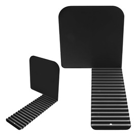 SHINEI Namami Bookends (Black / 2 Pieces, Made in Japan) Simply Place and Freestanding Width, Eliminate Gaps in Books, Prevents Books from Falling, Bookcase Dividers, Bookcase Dividers, Libraries