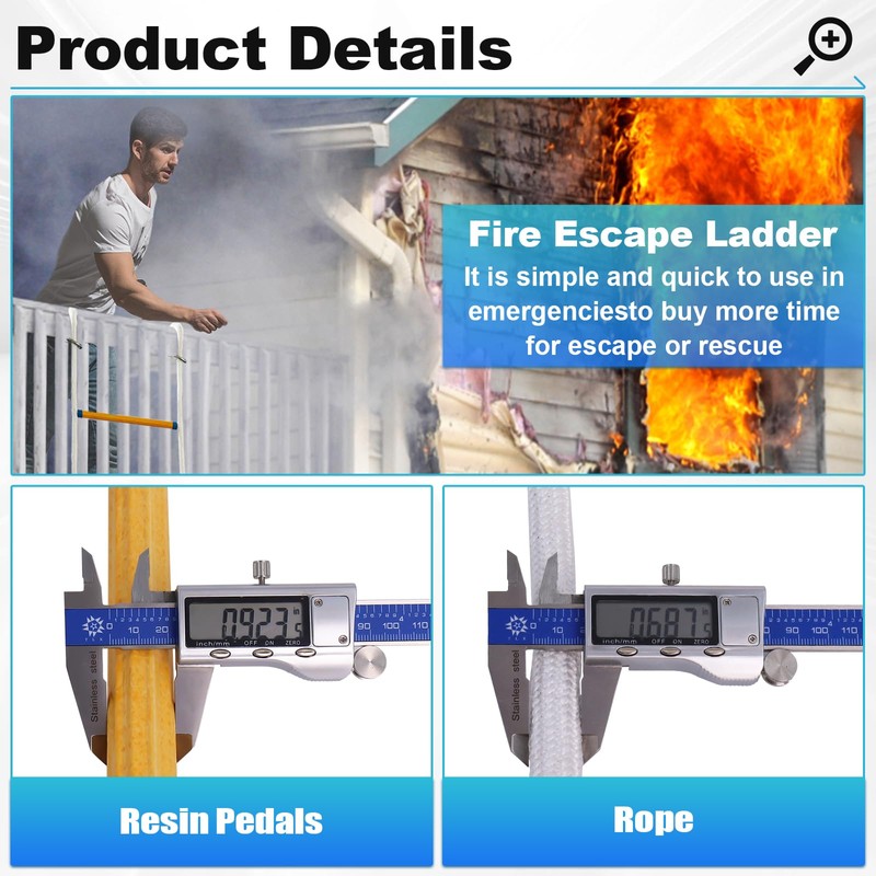 Fire Escape Ladder 2 Story, 16 FT Rope Ladder Fire
