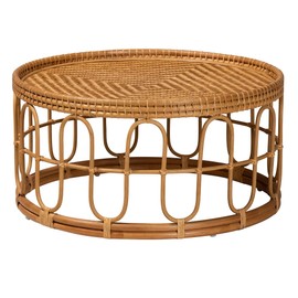 bali & pari Phoenix Natural Rattan Coffee Table, One Size, Honey