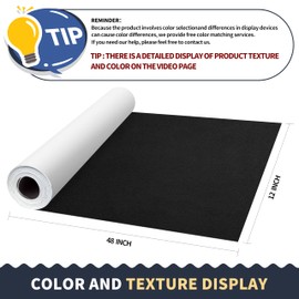 ONine Leather Repair Patch，Leather Repair Tape, 12 x 48 inches Leather Repair Patch for Furniture,Vinyl Repair kit，Leather Couch Patch，for Sofas, Furniture, Car Seats(Black-Fine Grain)