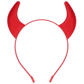 Dense Velvet Devil Horns Headband Red