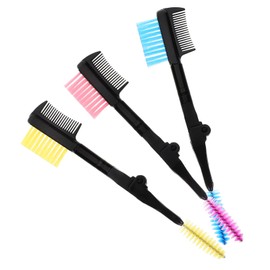 FRCOLOR Pcs Yellow Orange Blue Portable Lash Curler Eyelash Comb Eyebrow Brush Fashion Eyebrow Comb Tool for Women Girls Ladies