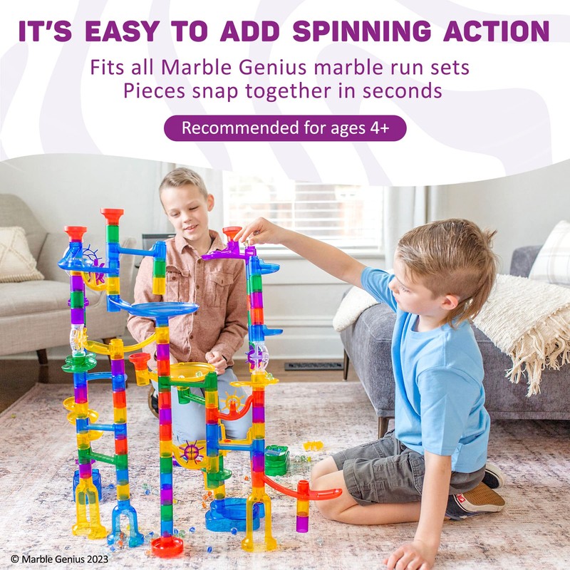 Marble Genius Spinning Wheels - Marble Run Accessory Add-On Set