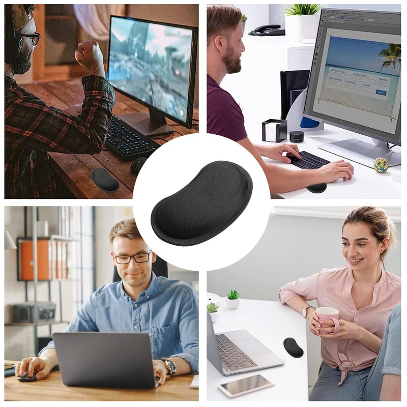 Mouse Wrist Rest, Ergonomic Black Memory Foam Non-Slip for Wrist