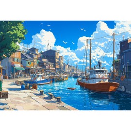 MISITU Jigsaw Puzzles 1000 Pieces for Adults Mini Puzzles Micro Pieces Challenging Difficult Puzzles Christmas Birthday Gift Game Toys Port Market 10.24 x 14.96 Inches