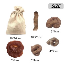 DAZZLUXE 6 Pieces Simulated Poop Come with 1 Storage Bag, Fake Poop Toys, Prank Toys, Poop Games, Realistic Poop Games, Creative and Interesting Toys