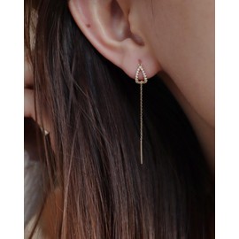 Threader Earrings for Women Gold Silver Chain Earrings Gold Drop Earrings,Dangle Earrings, Long Earrings Pull Through Earrings Jewelry Christmas Gifts Stocking Stuffers for Her