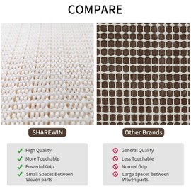 SHAREWIN 4x6 Non-Slip Area Rug Pad Gripper for Any Hard Surface Floors Keep Your Rugs Safe and in Place