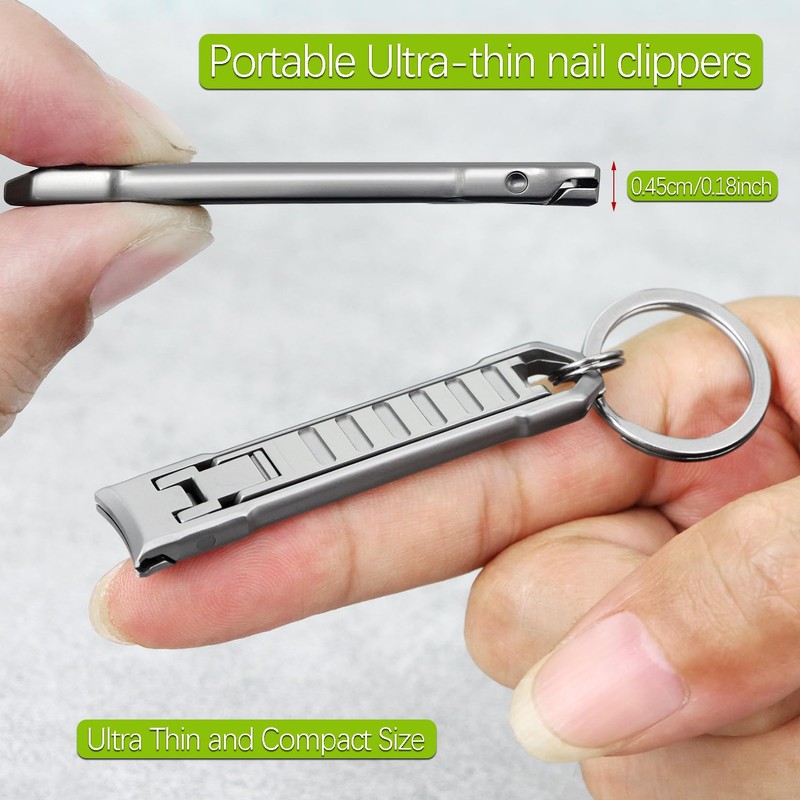 VOGARB Keychain Nail Clippers for Men Fingernail and Toenails, Portable