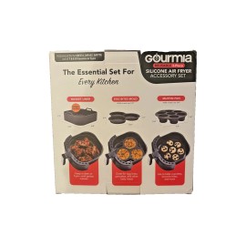 Gourmia Air Fryer Accessories Set - 3 Piece Silicone, 3-Piece Set, Gray
