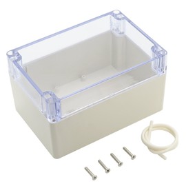 LeMotech ABS Plastic Junction Box Dustproof Waterproof IP65 Electrical Enclosure Box Universal Project Enclosure Grey with PC Transparent Clear Cover 6.3 x 4.3 x 3.5 inch(160 x110 x 90 mm)