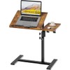 iabifo Height Adjustable C-Shaped Table with Removable Wheels, Mobile Sofa