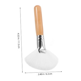 PACKOVE 2Pcs Fan Shaped Facial Makeup Brushes Soft Bristles with Long Handles Multi Functional Powder and Blush Applicators for Highlighting and Contouring